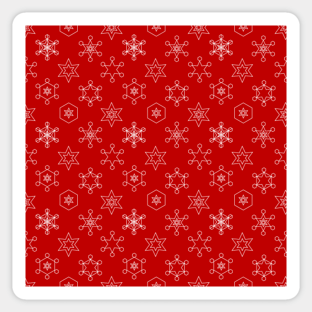 Assorted Snowflakes on Red Repeat 5748 Sticker by ArtticArlo